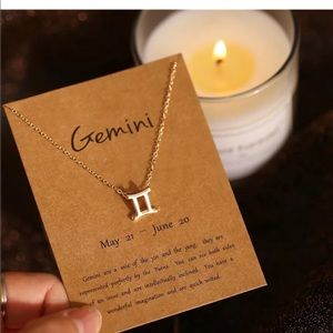 New Gemini Zodiac Gold Plated Necklace
